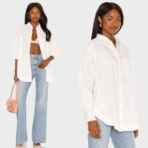 Free People Cool and Clean Buttondown Oversized Cotton Shirt Dress Women's Small
